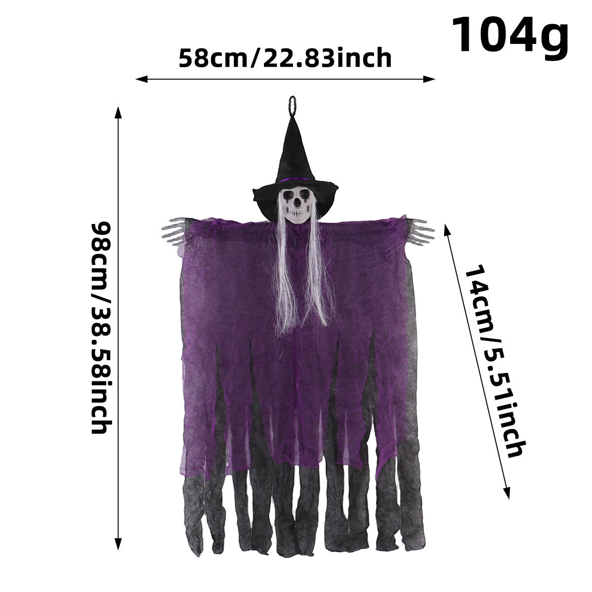 Halloween Skull Witch Hanging Ornament