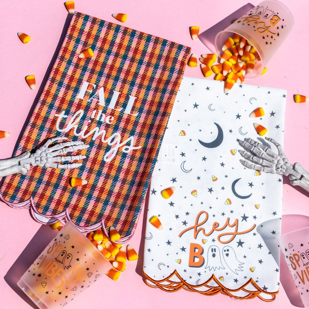 Hey Boo Cotton Halloween Tea Towel