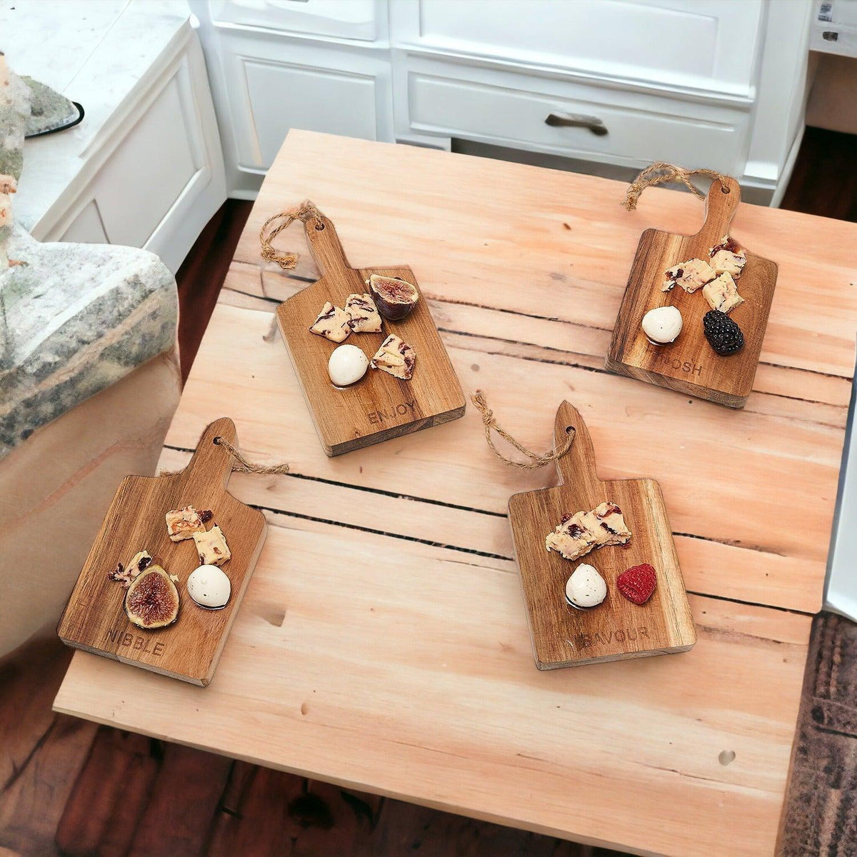 Acacia Mini Serving Boards — Individual or Set of 4