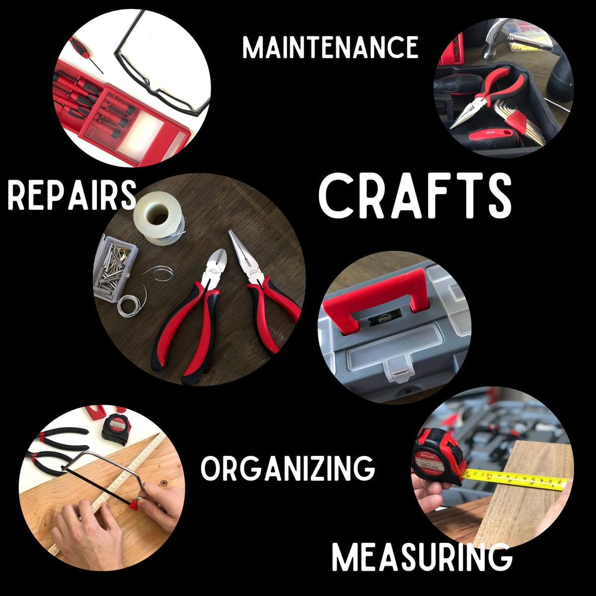 Apollo 170-Piece Household Tool Kit with Toolbox