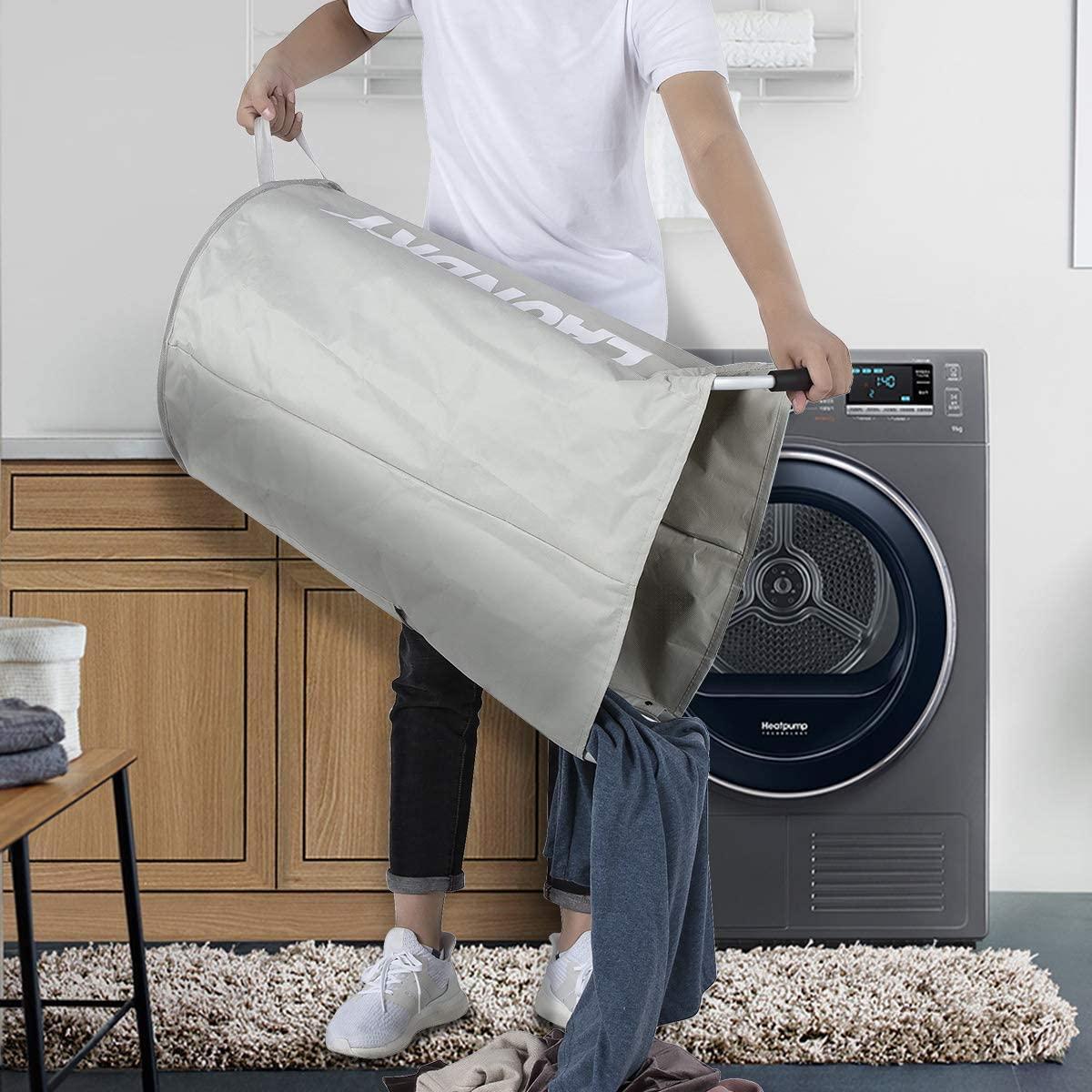 115L Collapsible Laundry Hamper — Light Gray