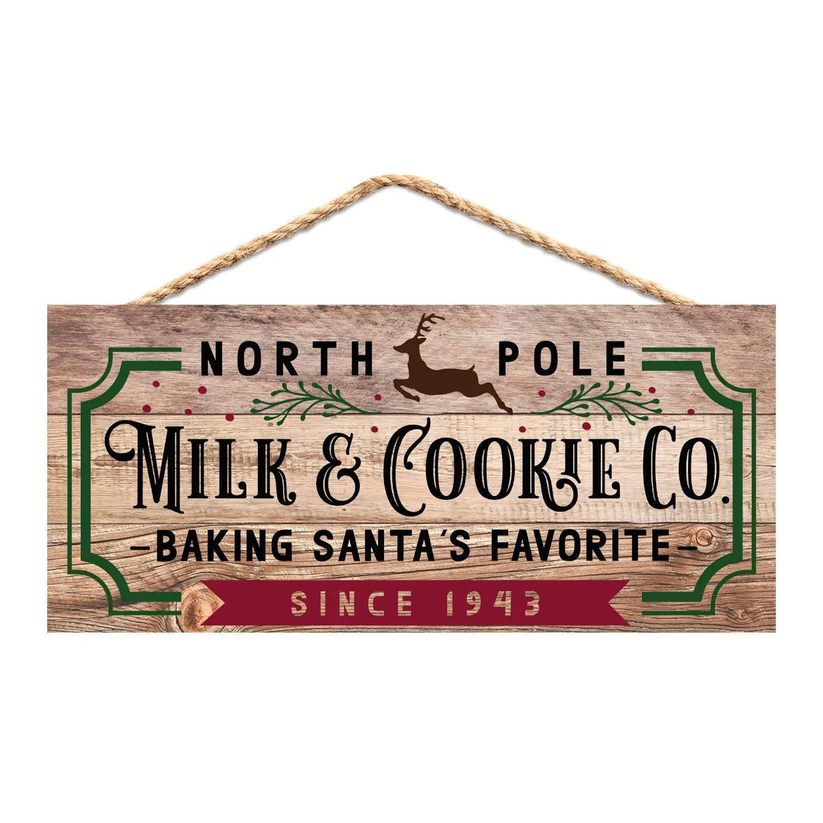 North Pole Milk & Cookie Co. Christmas Kitchen Sign