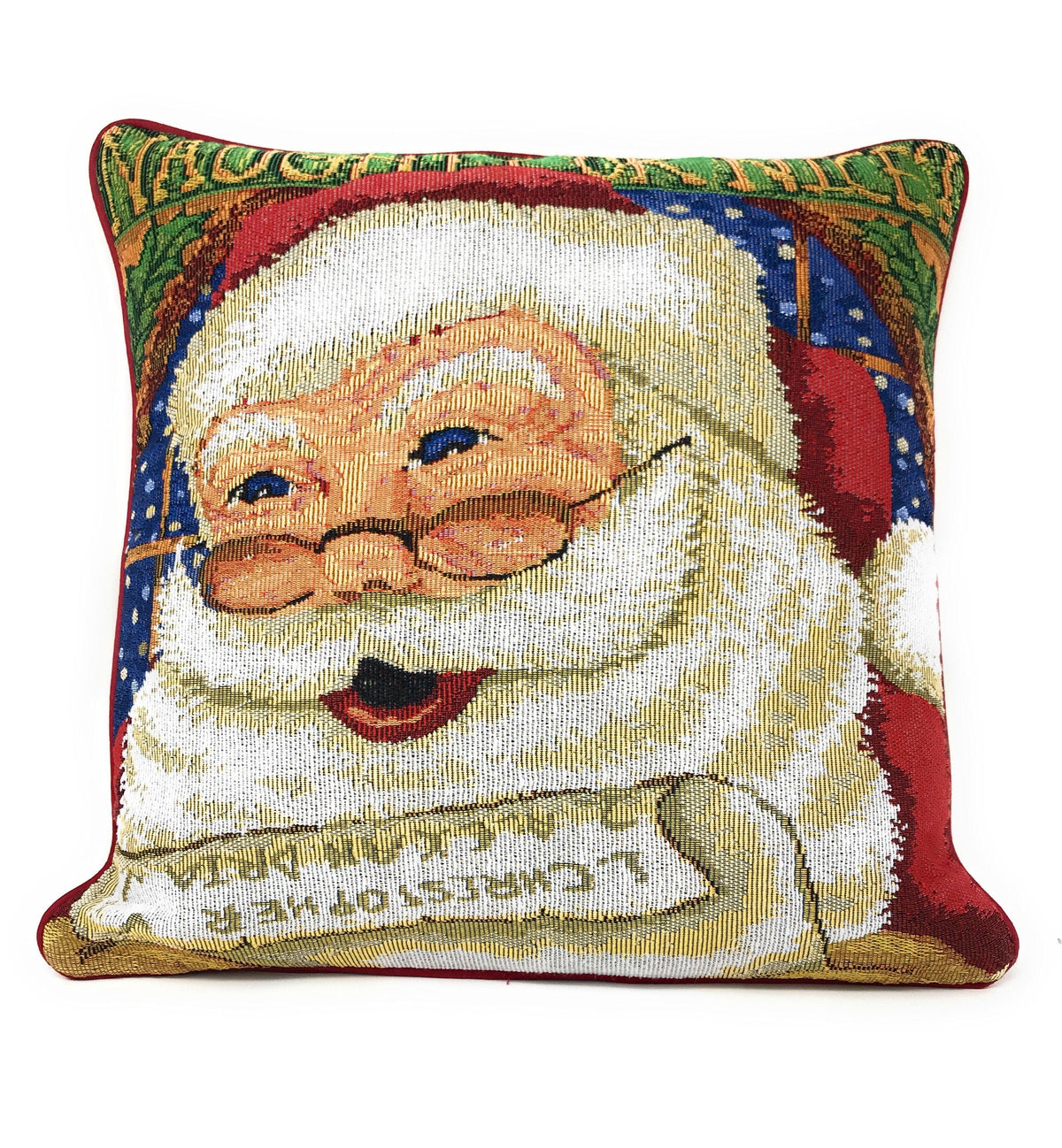 Christmas Tapestry Pillow Covers — Set of 4, 16 × 16 in