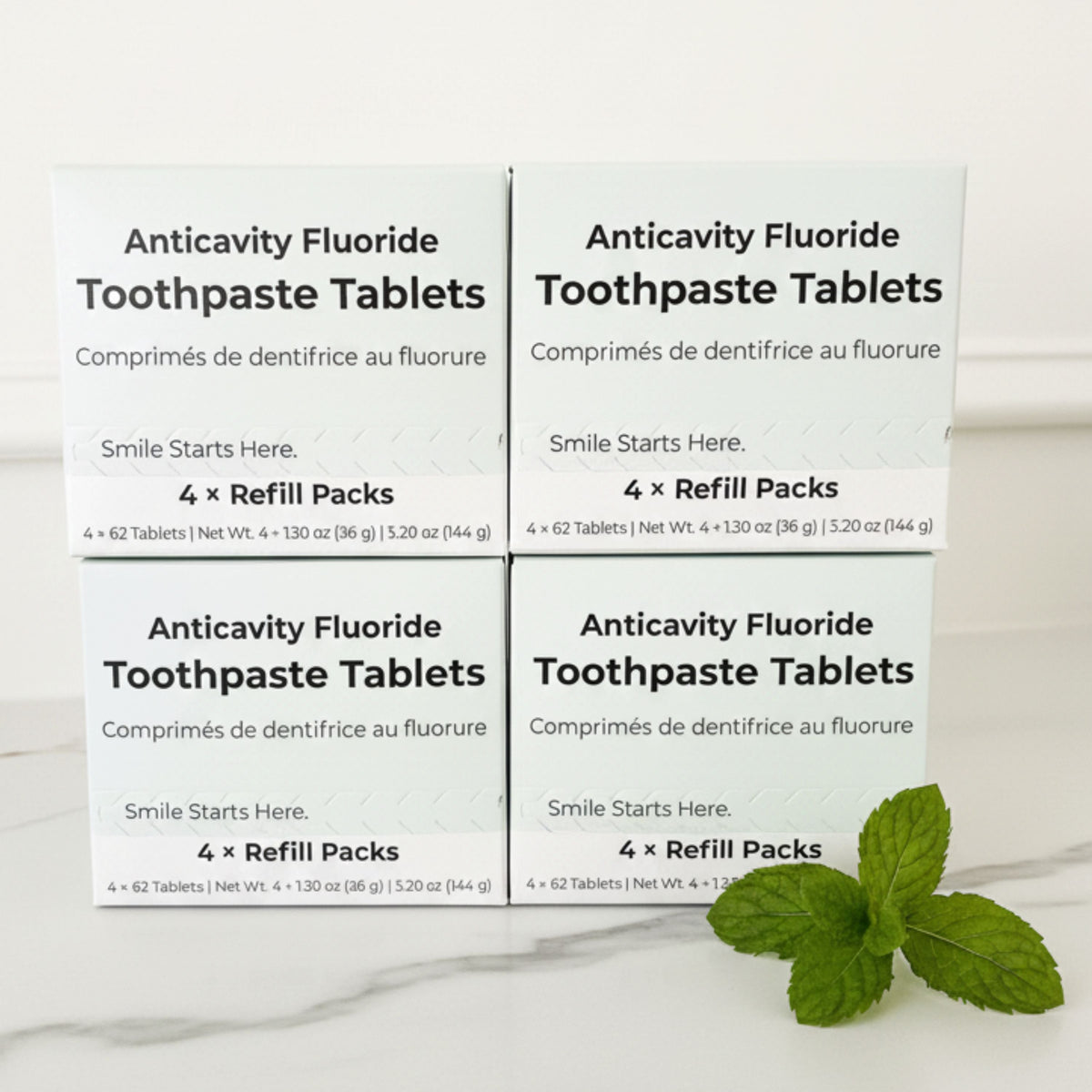 Fluoride Cool Mint Toothpaste Tablets – 4-Month Supply | 5% nHAp