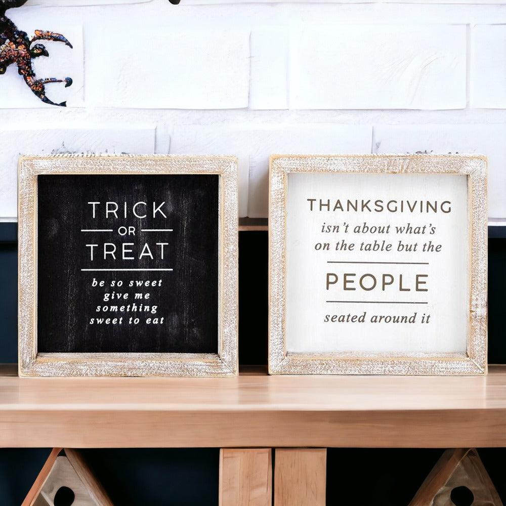 Double-Sided Halloween & Thanksgiving Sign