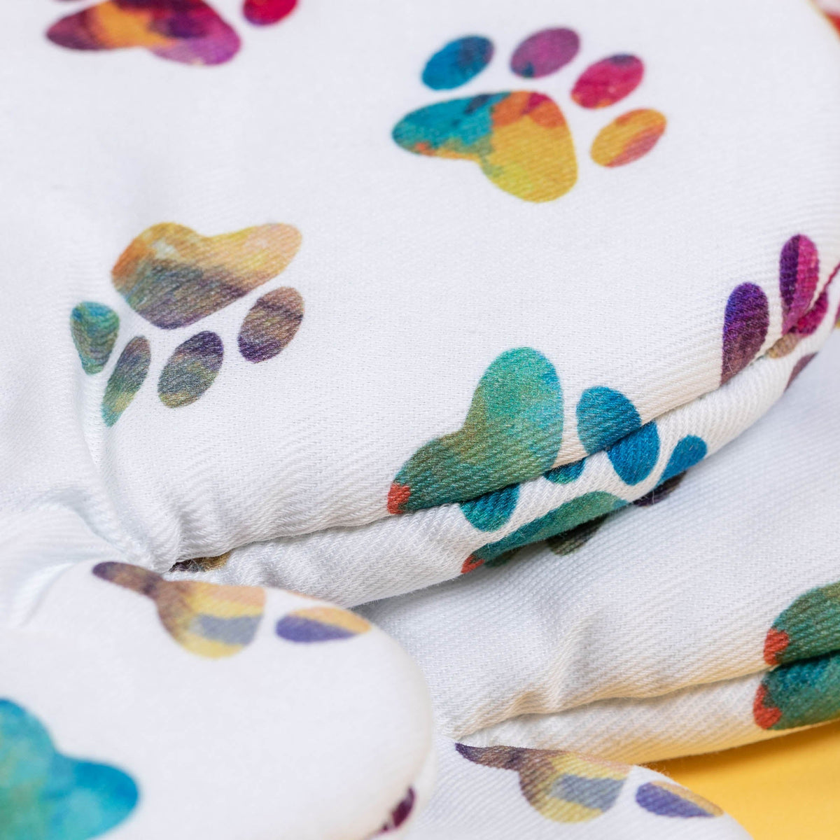 Rainbow Paw-Print Kitchen Linens