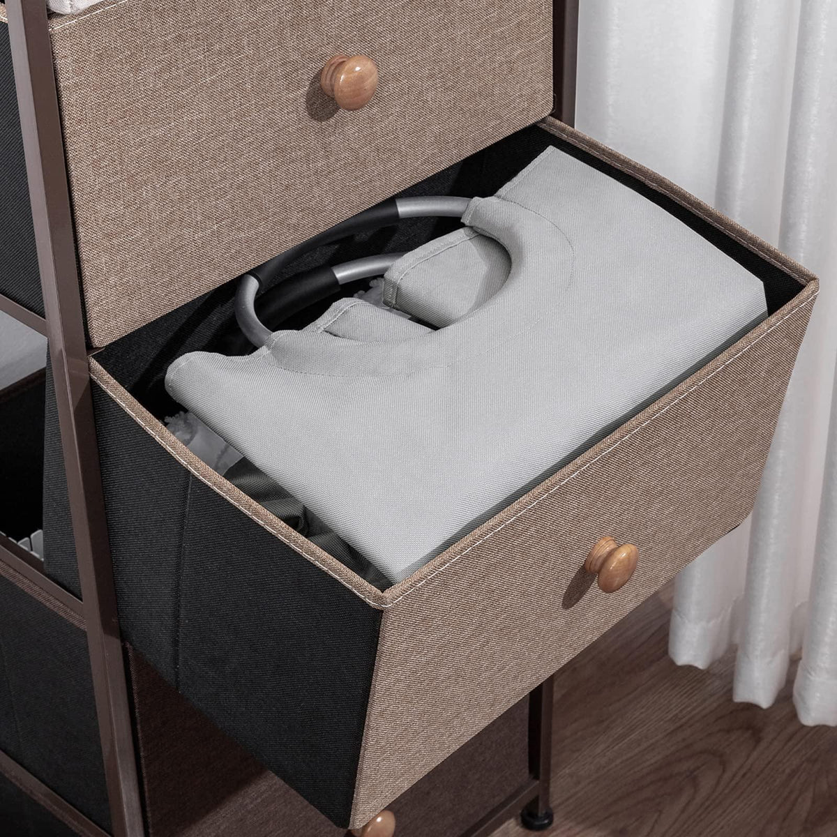 115L Collapsible Laundry Hamper — Light Gray