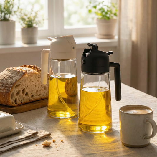 2-Pack Glass Oil Sprayer & Dispenser
