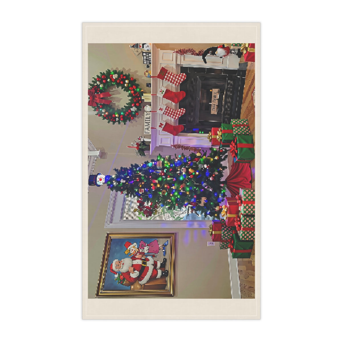 Cozy Christmas Living Room Kitchen Towel