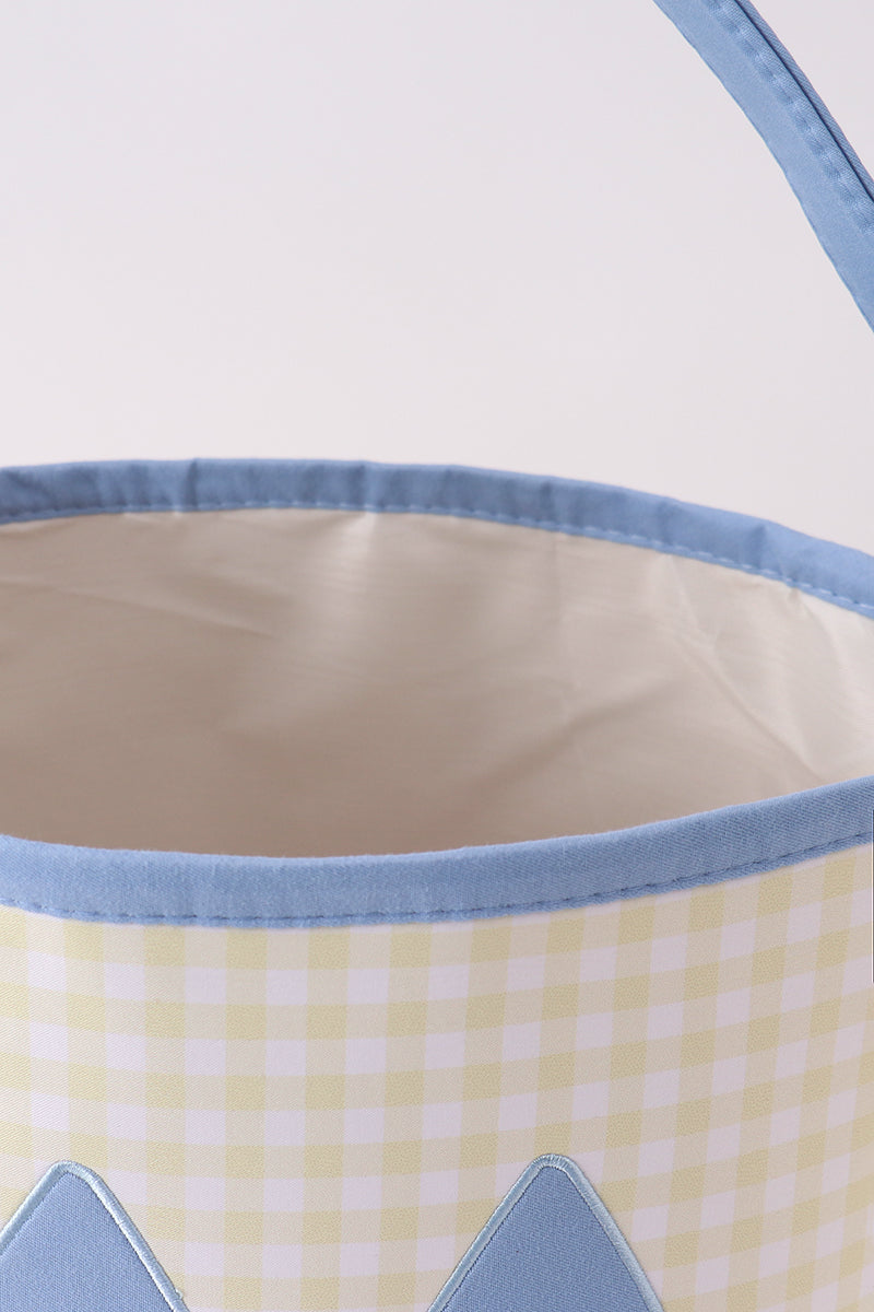 Yellow Pumpkin Gingham Storage Basket