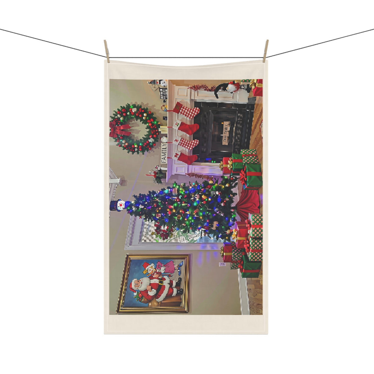 Cozy Christmas Living Room Kitchen Towel
