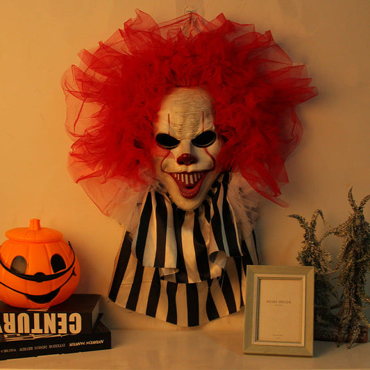 Scary Clown Halloween Door Wreath