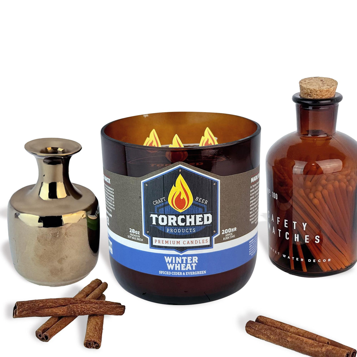 Winter Wheat Soy Wax Beer Bottle Candle