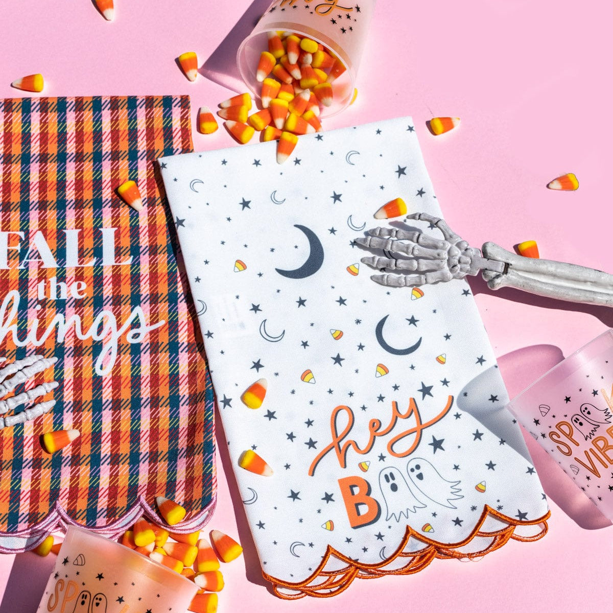 Hey Boo Cotton Halloween Tea Towel