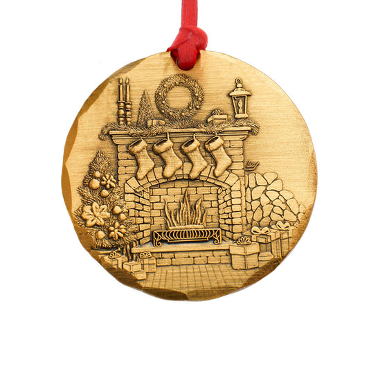 2026 Cozy Christmas Hearth Bronze Ornament
