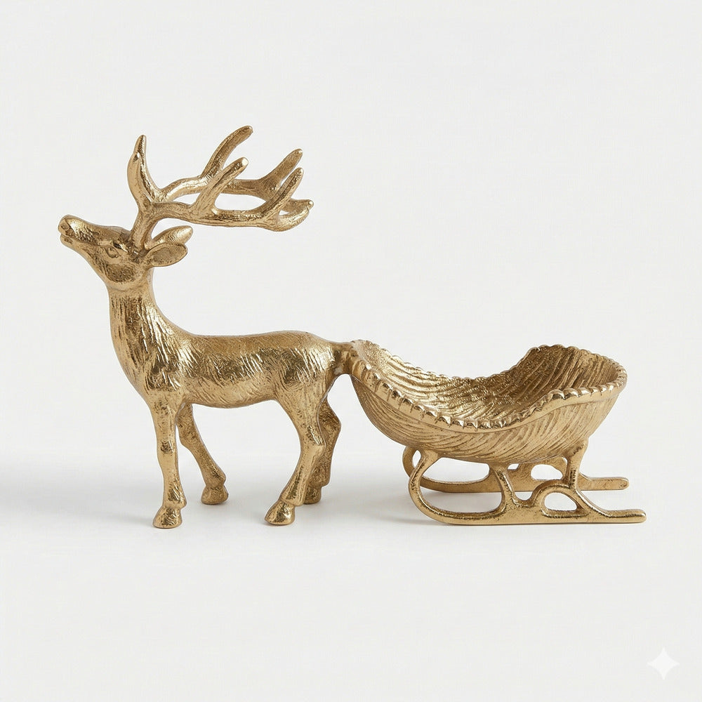 Reindeer Aluminum Nut & Candy Bowl