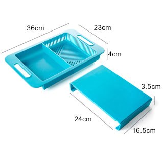 2-in-1 Cutting Board with Collapsible Drain Basket
