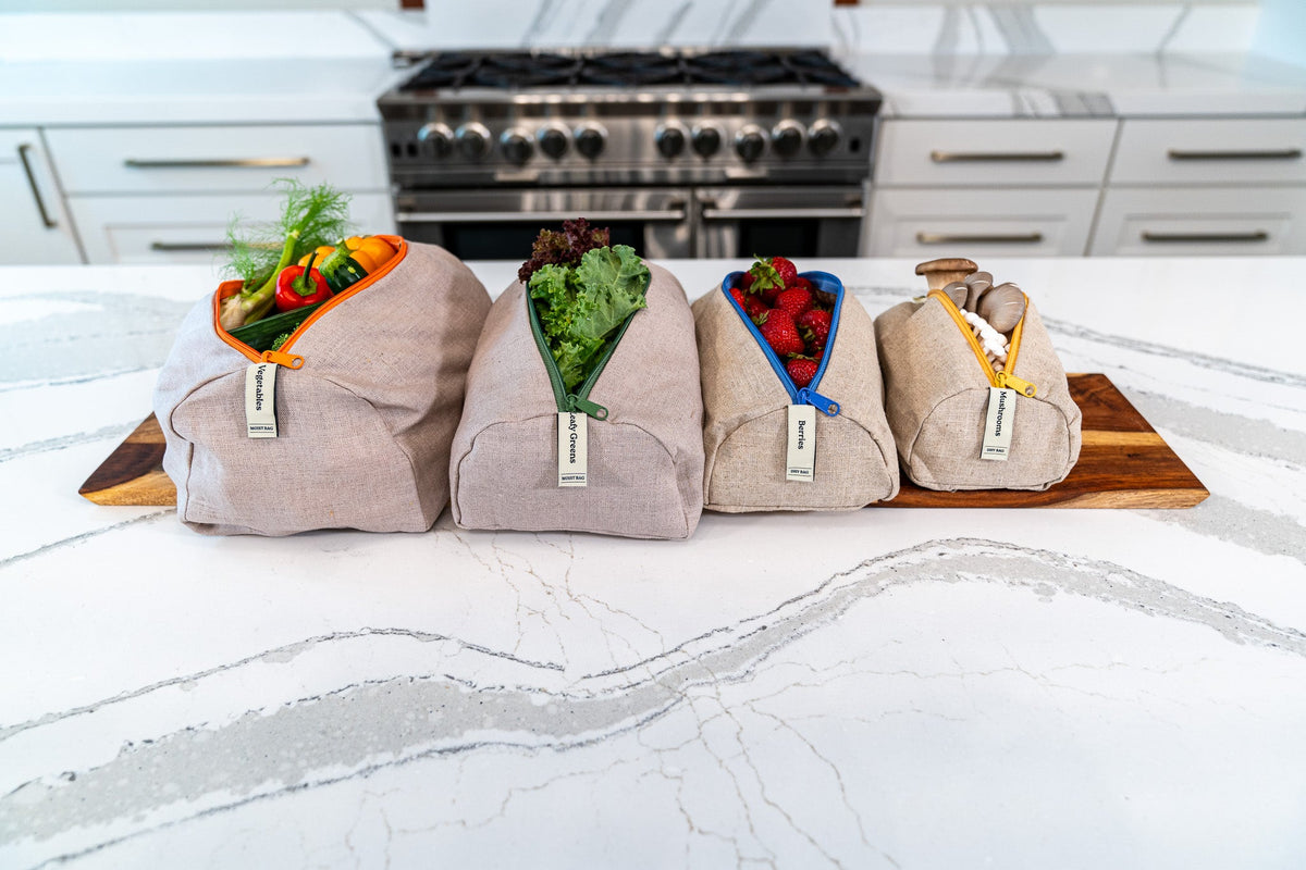 Ambrosia Reusable Linen Produce Bags — Complete 4-Bag Set