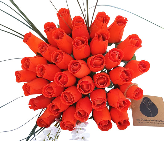 Orange Wooden Rose Bouquet