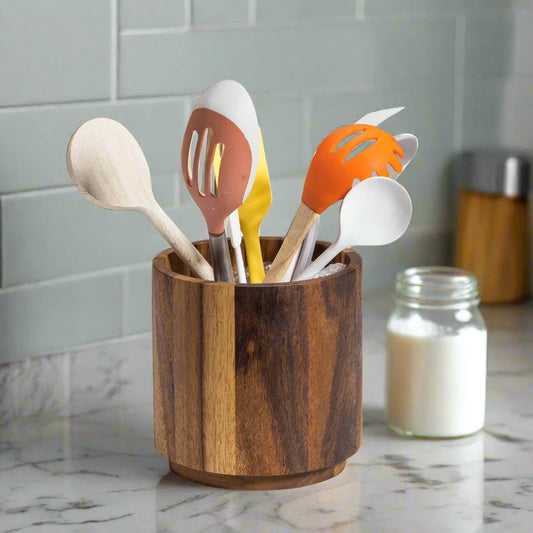 Acacia Rotating Utensil Holder