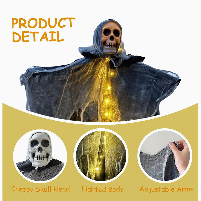 Hanging Ghost & Skull Halloween Decoration