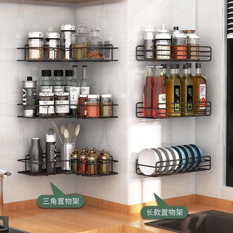 No-Drill Bathroom Corner Storage Rack