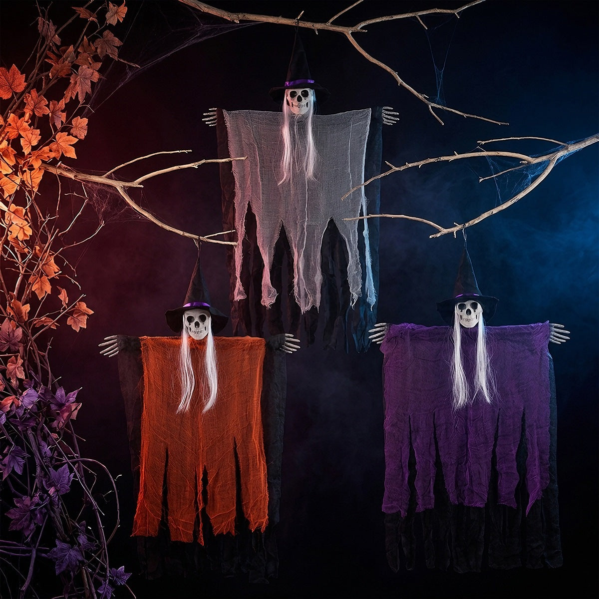 Halloween Skull Witch Hanging Ornament