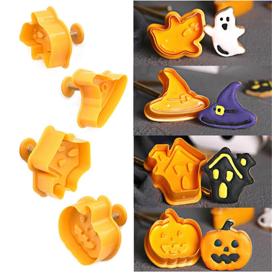 Halloween Cookie Cutters & Stamps – Set of 4