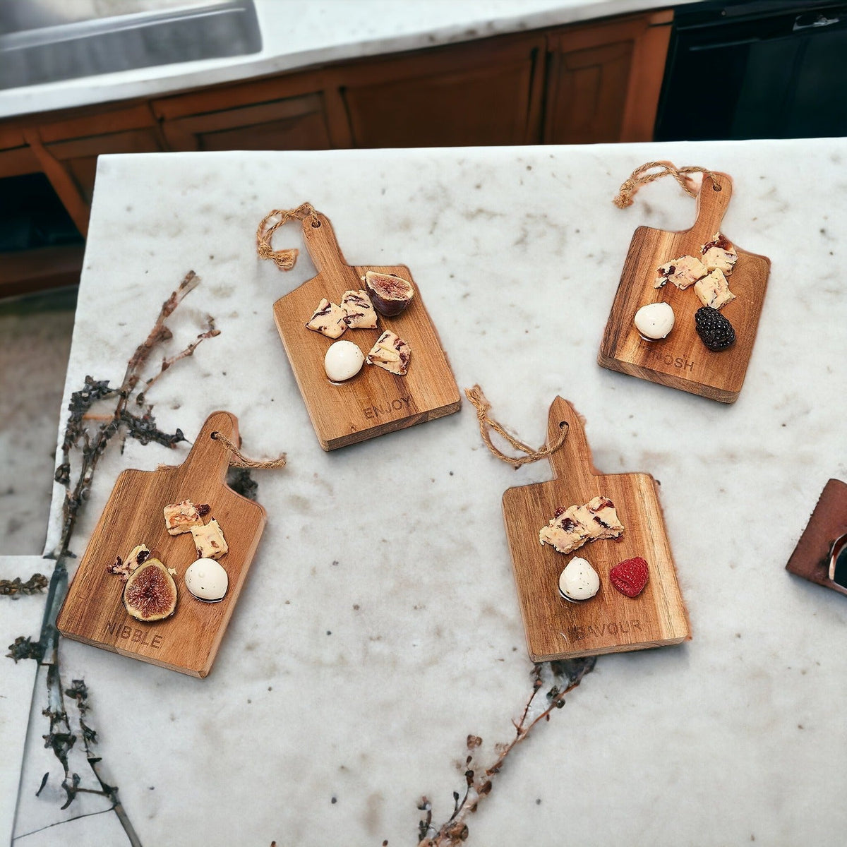Acacia Mini Serving Boards — Individual or Set of 4