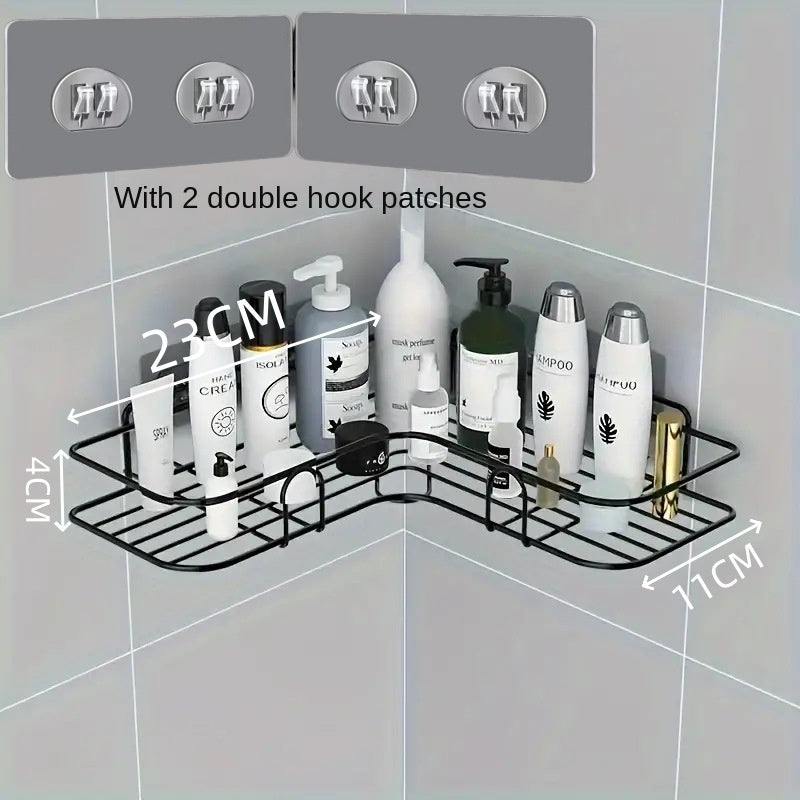 No-Drill Bathroom Corner Storage Rack