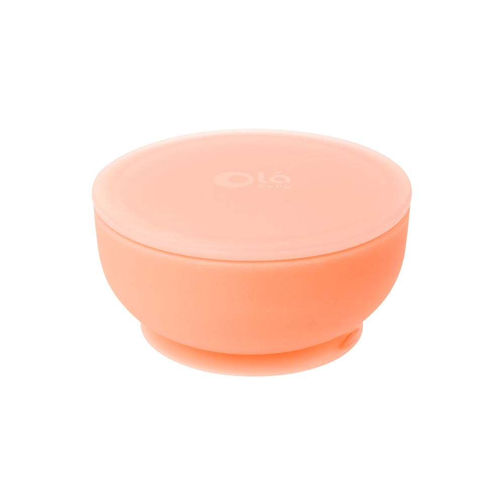 Olababy Silicone Suction Bowl with Lid – 8 oz