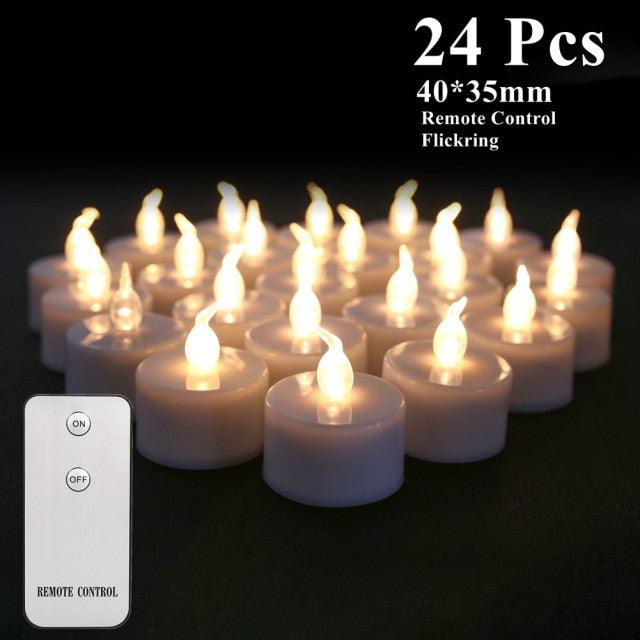 Flameless LED Tea Lights for Holidays & Events