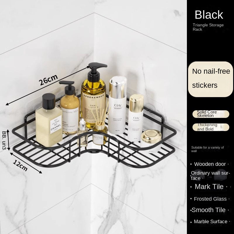 No-Drill Bathroom Corner Storage Rack