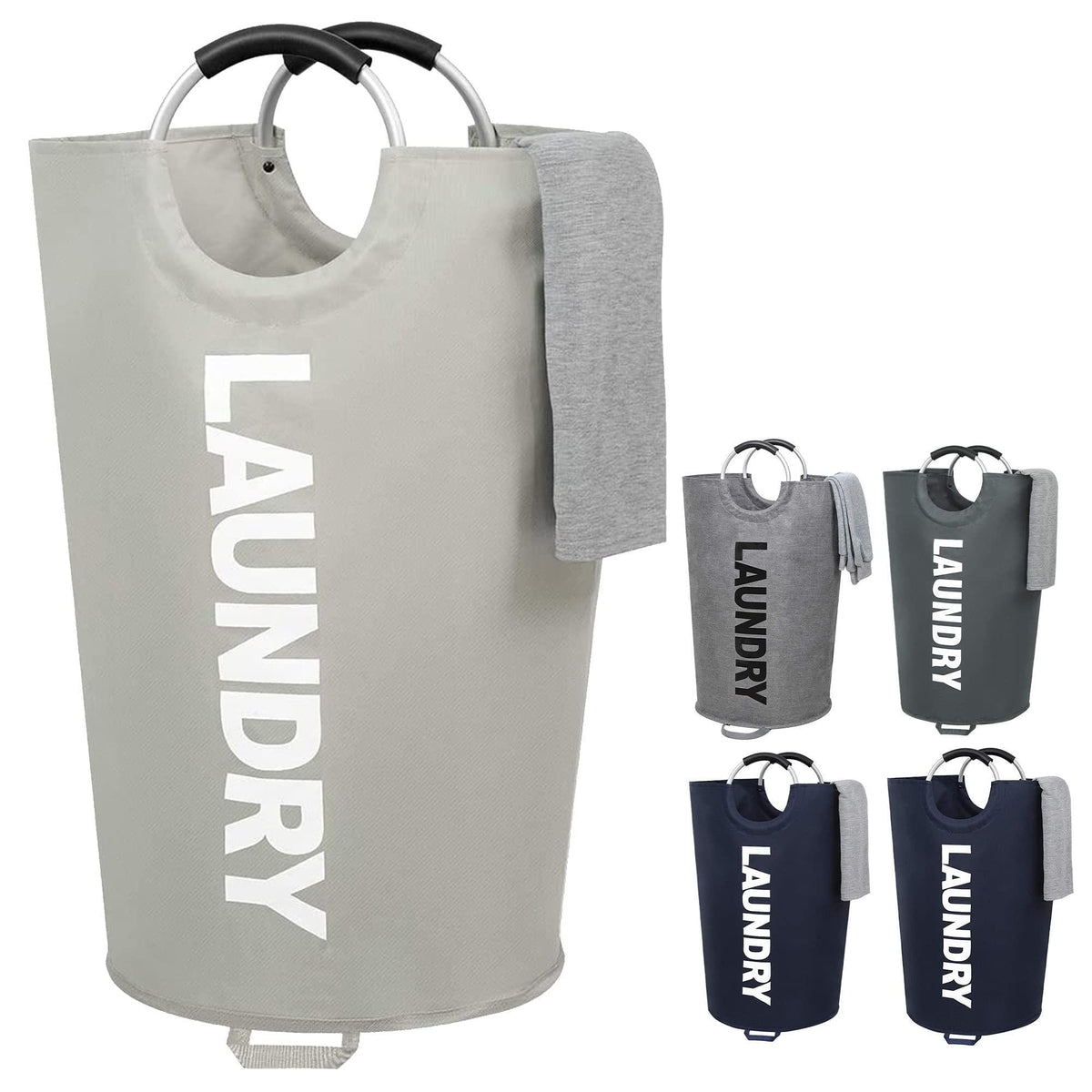 115L Collapsible Laundry Hamper — Light Gray