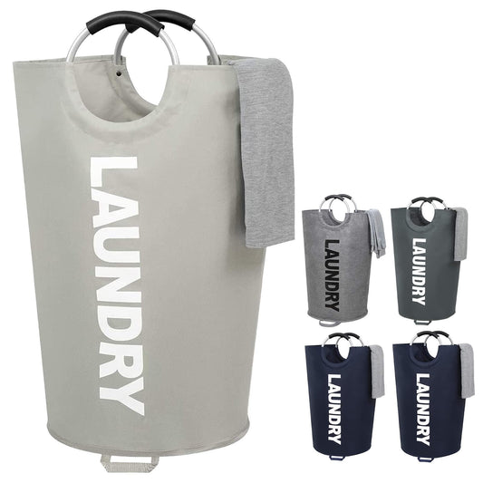 115L Collapsible Laundry Hamper — Light Gray