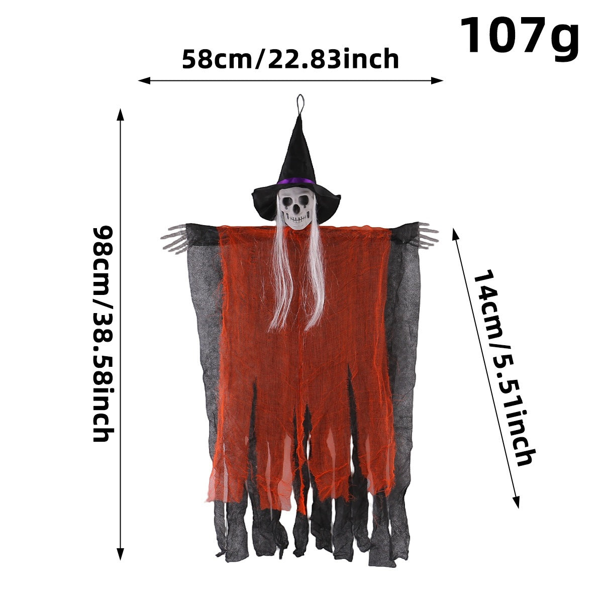 Halloween Skull Witch Hanging Ornament