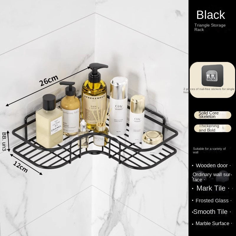 No-Drill Bathroom Corner Storage Rack
