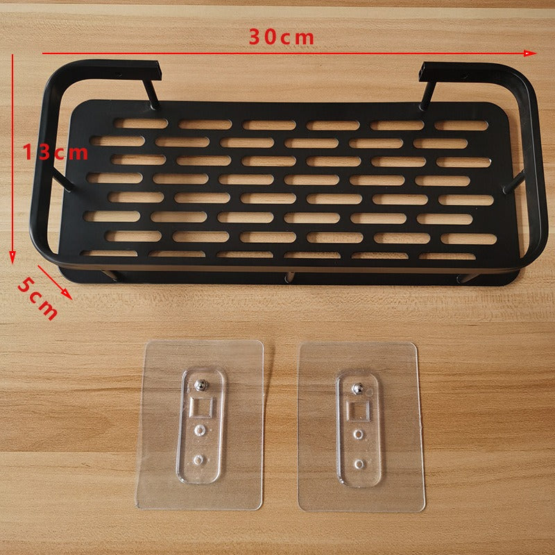 Black Aluminum No-Drill Corner Shelf