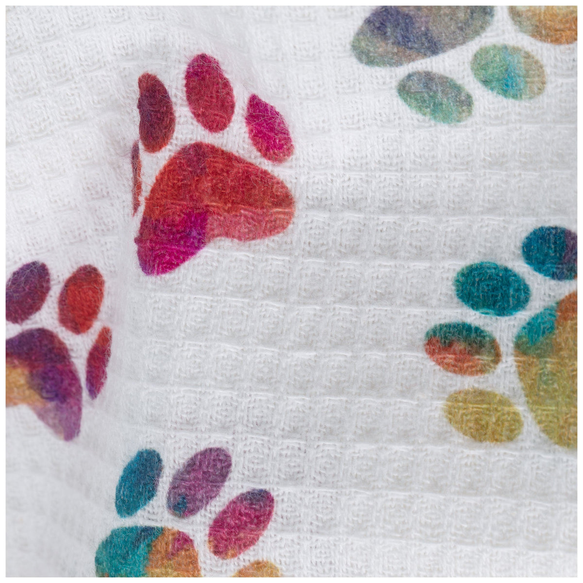 Rainbow Paw-Print Kitchen Linens