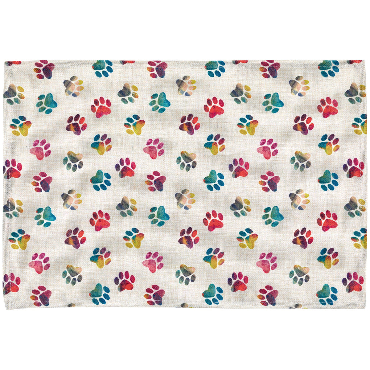 Rainbow Paw-Print Kitchen Linens