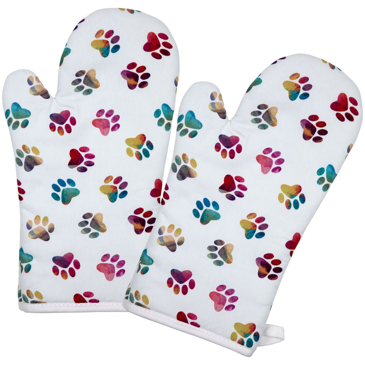 Rainbow Paw-Print Kitchen Linens
