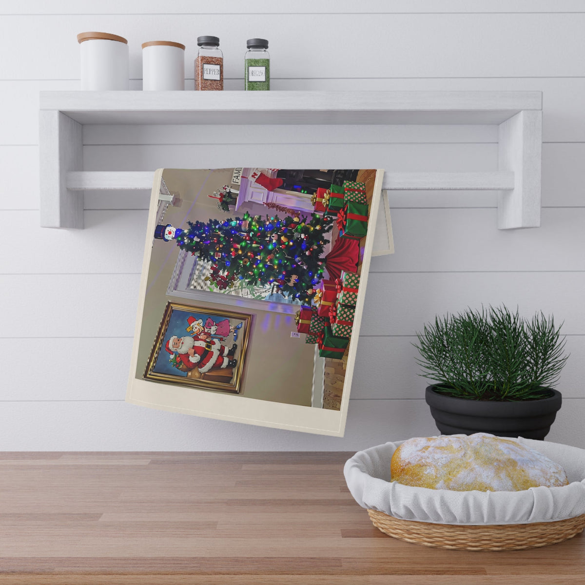 Cozy Christmas Living Room Kitchen Towel
