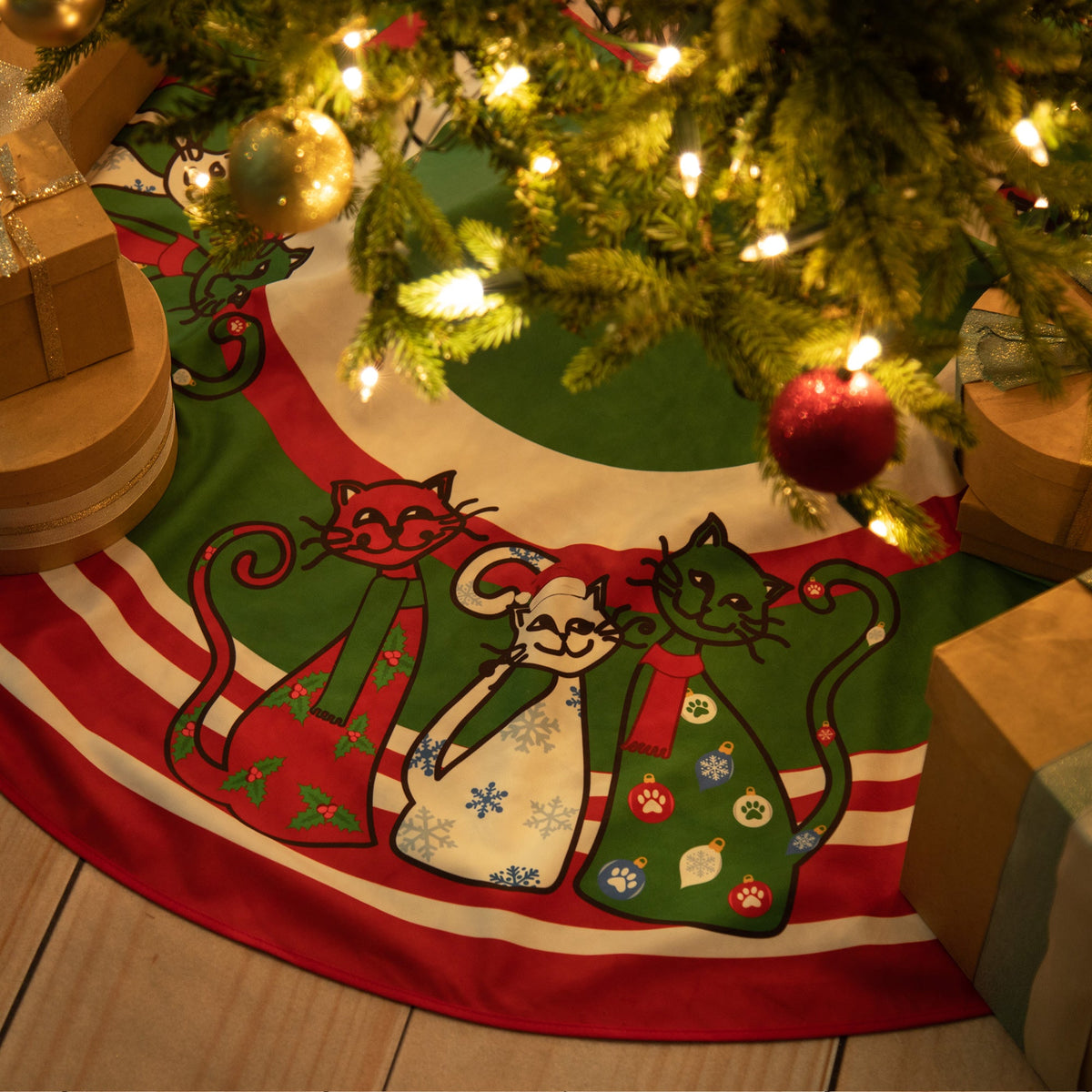 Pets & Paws Christmas Tree Skirt — 48 Inches