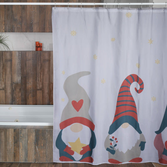 Winter Gnome Holiday Shower Curtain