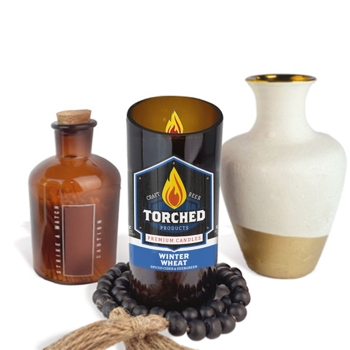 Winter Wheat Soy Wax Beer Bottle Candle