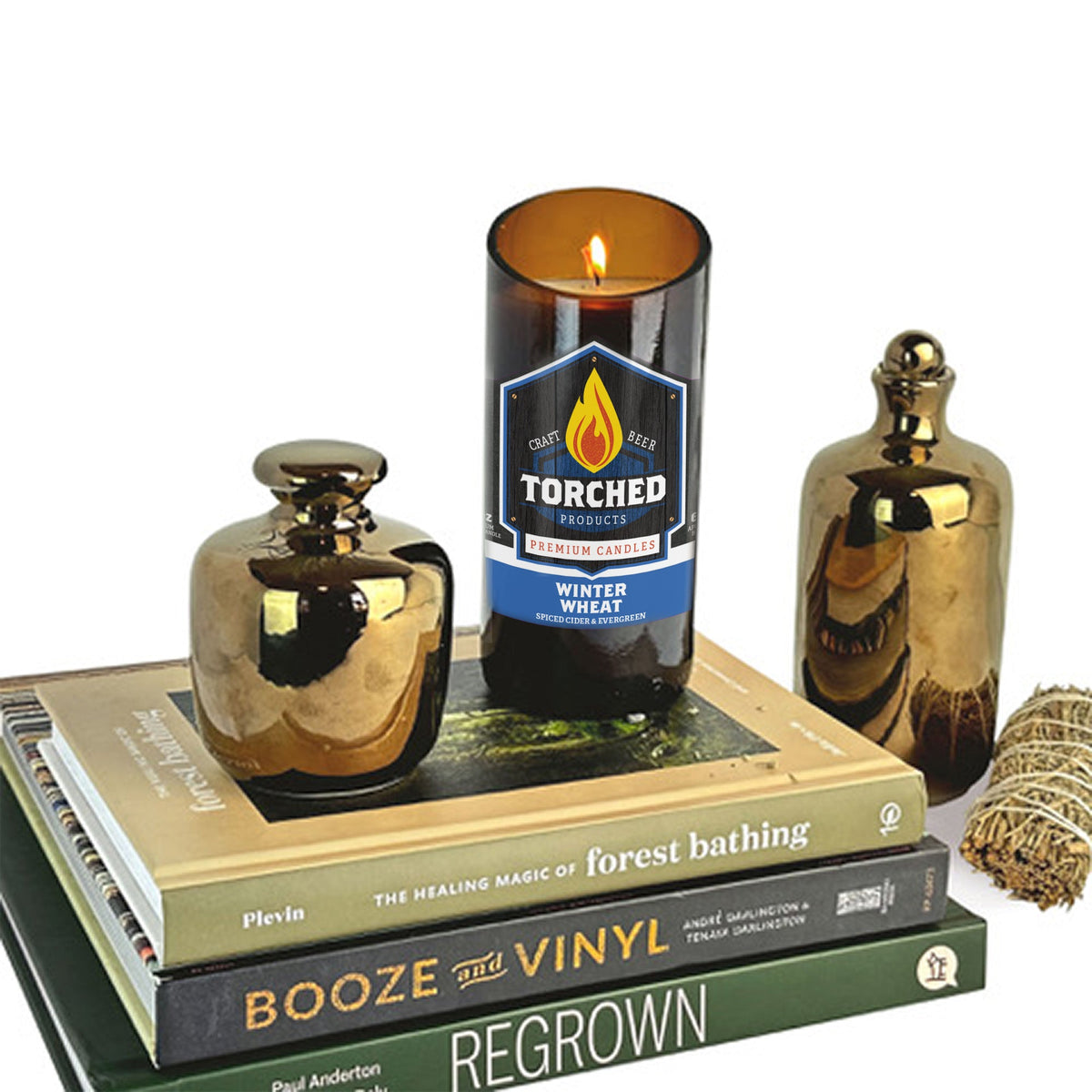 Winter Wheat Soy Wax Beer Bottle Candle
