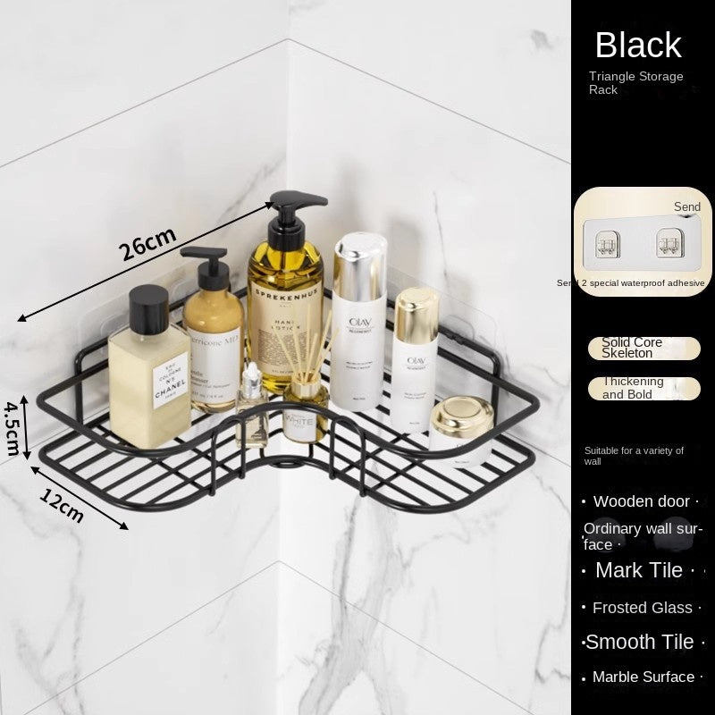 No-Drill Bathroom Corner Storage Rack
