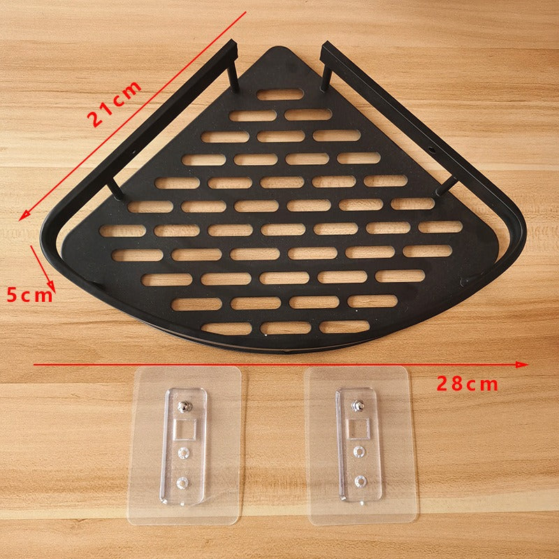 Black Aluminum No-Drill Corner Shelf