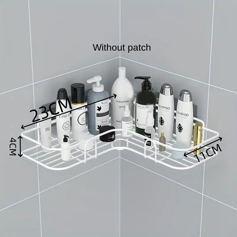 No-Drill Bathroom Corner Storage Rack