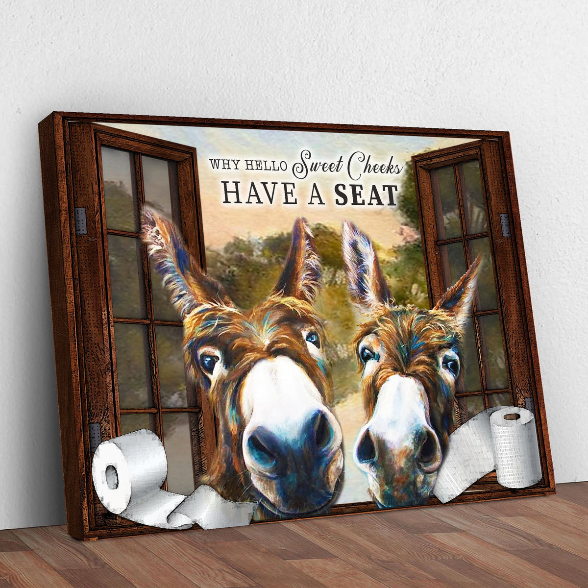 “Have a Seat, Sweet Cheeks” Bathroom Canvas